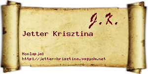 Jetter Krisztina névjegykártya